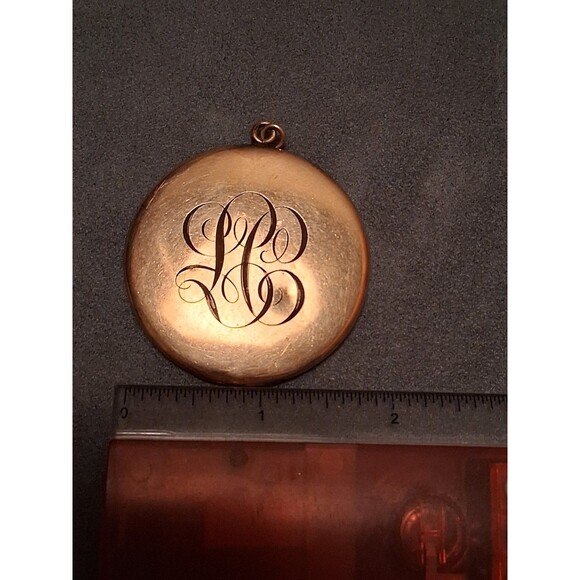 Vintage Locket Pendant Engraved Large 2" D&C Gold Filled ? - Picture 6 of 7